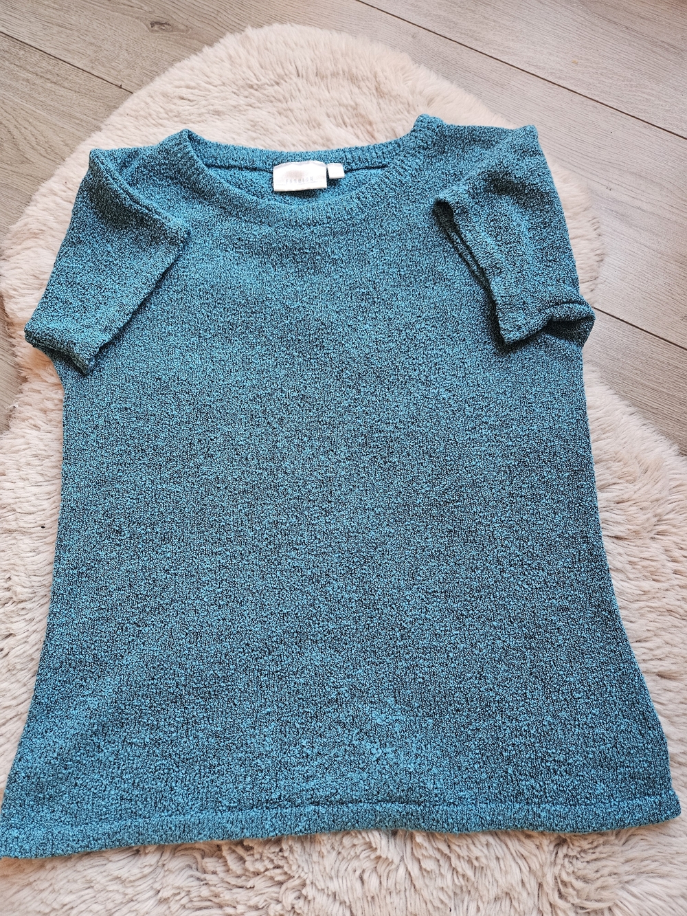 Textured Teal Short Sleeve Lightweight Knit Sweater🔥